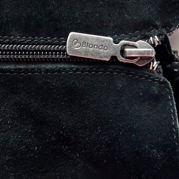 Blondo Waterproof Black Suede Leather Block Heel Ankle Boots Booties Size 10 - Picture 8 of 16